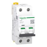 INTERRUPTOR TERMOMAGNETICO 2X20A, 20KA/220V, ACTI 9, iC60N, CURVA C, A9F74220, SCHNEIDER