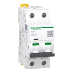 INTERRUPTOR TERMOMAGNETICO 2X32A, 20KA/220V, ACTI 9, iC60N, CURVA C, A9F74232, SCHNEIDER