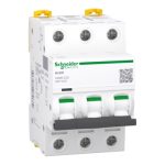 INTERRUPTOR TERMOMAGNETICO 3X32A, 20KA/220V, ACTI 9, iC60N, CURVA C, A9F74332, SCHNEIDER
