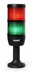 Baliza rojo y verde 24 vac/dc LED, cuerpo completo, 70 mm, EMAS.