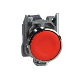 PULSADOR RASANTE METAL ROJO ø22MM 1NC HARMONY XB4BA42, SCHNEIDER