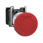 PULSADOR PARADA DE EMERGENCIA HONGO 40MM ROJO 22MM 1NC HARMONY XB4BS8442, SCHNEIDER